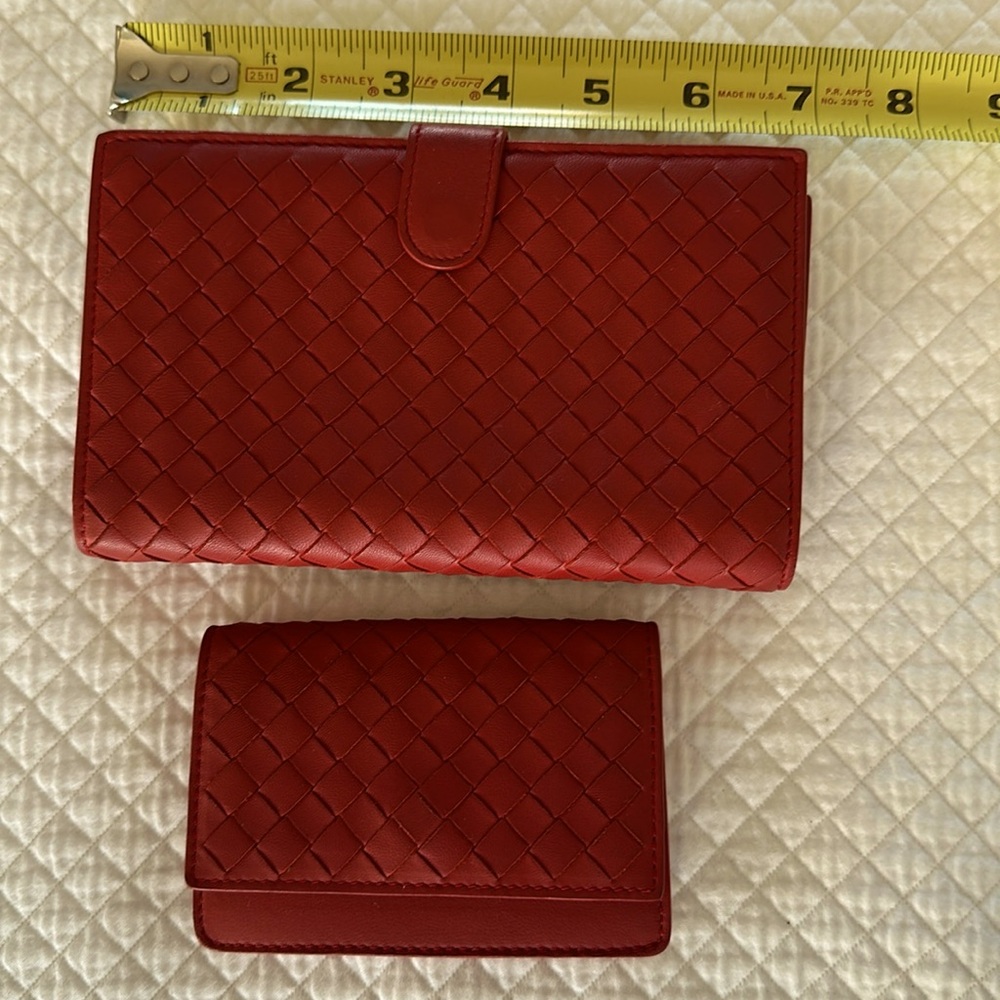 Bottega Veneta red wallets